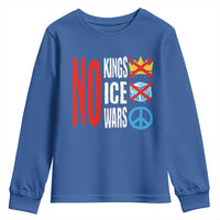 No Kings No Ice No Wars Youth Sweatshirt Political Protest Peace Sign