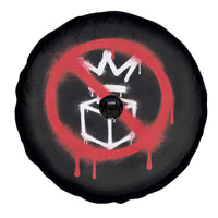 No Kings No Ice Protest Spare Tire Cover Vintage Political Stop Sign Graffiti Graphic