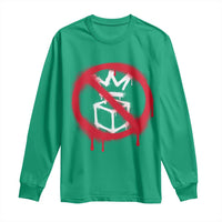 No Kings No Ice Protest Long Sleeve Shirt Vintage Political Stop Sign Graffiti Graphic