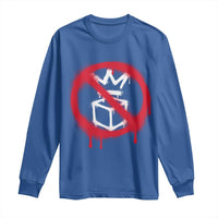No Kings No Ice Protest Long Sleeve Shirt Vintage Political Stop Sign Graffiti Graphic