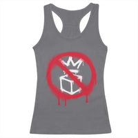 No Kings No Ice Protest Racerback Tank Top Vintage Political Stop Sign Graffiti Graphic