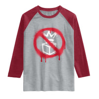 No Kings No Ice Protest Raglan Shirt Vintage Political Stop Sign Graffiti Graphic