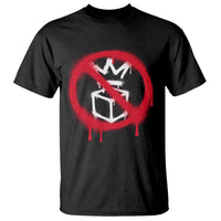 No Kings No Ice Protest T Shirt Vintage Political Stop Sign Graffiti Graphic