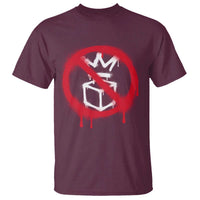 No Kings No Ice Protest T Shirt Vintage Political Stop Sign Graffiti Graphic