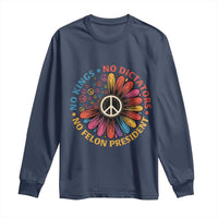No Kings No Dictators No Felon Presidents Long Sleeve Shirt Retro Flower Peace Sign