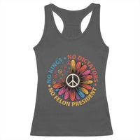 No Kings No Dictators No Felon Presidents Racerback Tank Top Retro Flower Peace Sign