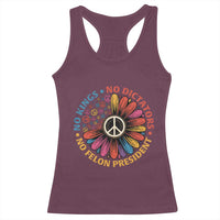 No Kings No Dictators No Felon Presidents Racerback Tank Top Retro Flower Peace Sign