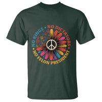 No Kings No Dictators No Felon Presidents T Shirt Retro Flower Peace Sign