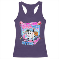 Baseball Blowing Bubbles Hitting Doubles Racerback Tank Top Sports Bubble Gum Lover
