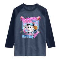 Baseball Blowing Bubbles Hitting Doubles Raglan Shirt Sports Bubble Gum Lover