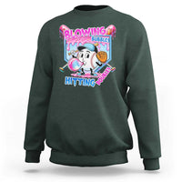 Baseball Blowing Bubbles Hitting Doubles Sweatshirt Sports Bubble Gum Lover