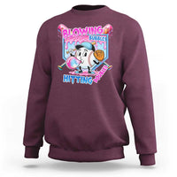 Baseball Blowing Bubbles Hitting Doubles Sweatshirt Sports Bubble Gum Lover