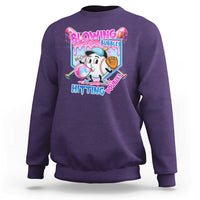 Baseball Blowing Bubbles Hitting Doubles Sweatshirt Sports Bubble Gum Lover