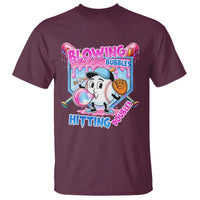 Baseball Blowing Bubbles Hitting Doubles T Shirt Sports Bubble Gum Lover