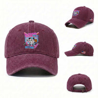 Baseball Blowing Bubbles Hitting Doubles Washed Cotton Baseball Cap Sports Bubble Gum Lover