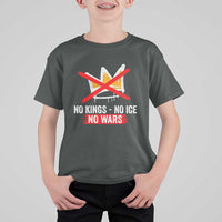 No Kings Protest T Shirt For Kid No Kings No Ice No Wars Anti Monarchy Statement