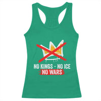 No Kings Protest Racerback Tank Top No Kings No Ice No Wars Anti Monarchy Statement