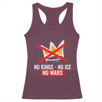 No Kings Protest Racerback Tank Top No Kings No Ice No Wars Anti Monarchy Statement