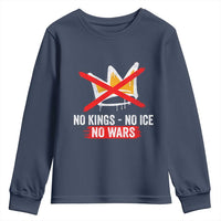 No Kings Protest Youth Sweatshirt No Kings No Ice No Wars Anti Monarchy Statement