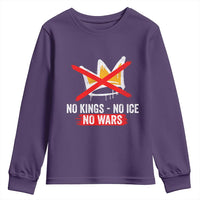 No Kings Protest Youth Sweatshirt No Kings No Ice No Wars Anti Monarchy Statement