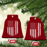 Personalized Firefighter Ceramic Ornament Custom Text Name Vintage American Flag Patriot Fireman Gift