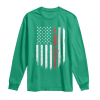 Personalized Firefighter Long Sleeve Shirt Custom Text Name Vintage American Flag Patriot Fireman Gift