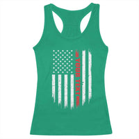 Personalized Firefighter Racerback Tank Top Custom Text Name Vintage American Flag Patriot Fireman Gift