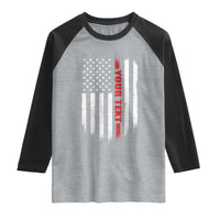Personalized Firefighter Raglan Shirt Custom Text Name Vintage American Flag Patriot Fireman Gift