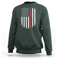Personalized Firefighter Sweatshirt Custom Text Name Vintage American Flag Patriot Fireman Gift