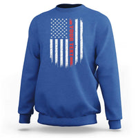 Personalized Firefighter Sweatshirt Custom Text Name Vintage American Flag Patriot Fireman Gift