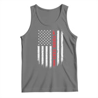 Personalized Firefighter Tank Top Custom Text Name Vintage American Flag Patriot Fireman Gift