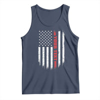 Personalized Firefighter Tank Top Custom Text Name Vintage American Flag Patriot Fireman Gift