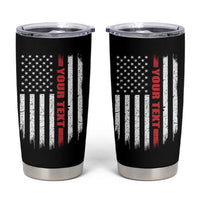 Personalized Firefighter Tumbler Cup Custom Text Name Vintage American Flag Patriot Fireman Gift