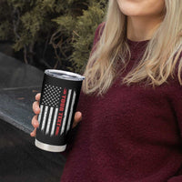 Personalized Firefighter Tumbler Cup Custom Text Name Vintage American Flag Patriot Fireman Gift
