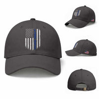 Personalized Police Baseball Cap Custom Text Name Vintage American Flag Law Enforcement Gift