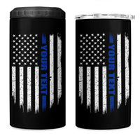 Personalized Police 4 in 1 Can Cooler Tumbler Custom Text Name Vintage American Flag Law Enforcement Gift