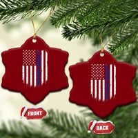 Personalized Police Ceramic Ornament Custom Text Name Vintage American Flag Law Enforcement Gift