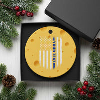 Personalized Police Ceramic Ornament Custom Text Name Vintage American Flag Law Enforcement Gift