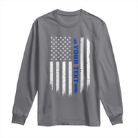 Personalized Police Long Sleeve Shirt Custom Text Name Vintage American Flag Law Enforcement Gift