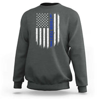 Personalized Police Sweatshirt Custom Text Name Vintage American Flag Law Enforcement Gift