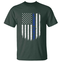Personalized Police T Shirt Custom Text Name Vintage American Flag Law Enforcement Gift