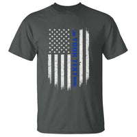 Personalized Police T Shirt Custom Text Name Vintage American Flag Law Enforcement Gift