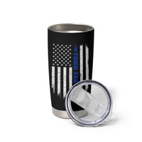 Personalized Police Tumbler Cup Custom Text Name Vintage American Flag Law Enforcement Gift