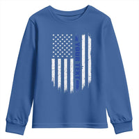 Personalized Police Youth Sweatshirt Custom Text Name Vintage American Flag Law Enforcement Gift