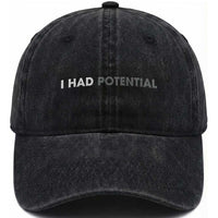 I Had Potential Washed Cotton Baseball Cap Physics Science Teacher Humor