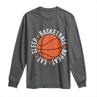 Basketball Lover Long Sleeve Shirt Eat Sleep Basketball Repeat - Wonder Print Shop