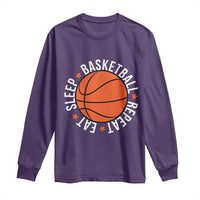 Basketball Lover Long Sleeve Shirt Eat Sleep Basketball Repeat - Wonder Print Shop
