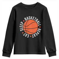 Basketball Lover Youth Sweatshirt Eat Sleep Basketball Repeat - Wonder Print Shop