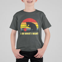 Funny Black Cat T Shirt For Kid I Do What I Want Vintage Coffe Cup - Wonder Print Shop