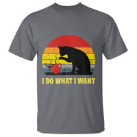 Funny Black Cat T Shirt I Do What I Want Vintage Coffe Cup - Wonder Print Shop